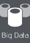 Icon representing big data with stacked cylinders, symbolizing the storage and management of large volumes of information.