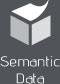 Icon representing semantic data with an abstract box and a paper sheet on top, symbolizing organization and contextual information.