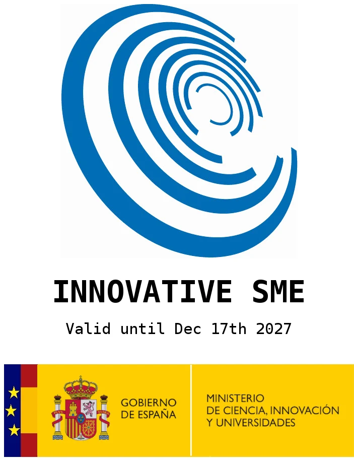 Logo of the Innovative SME certificate awarded by the Spanish Ministry of Science, Innovation and Universities.